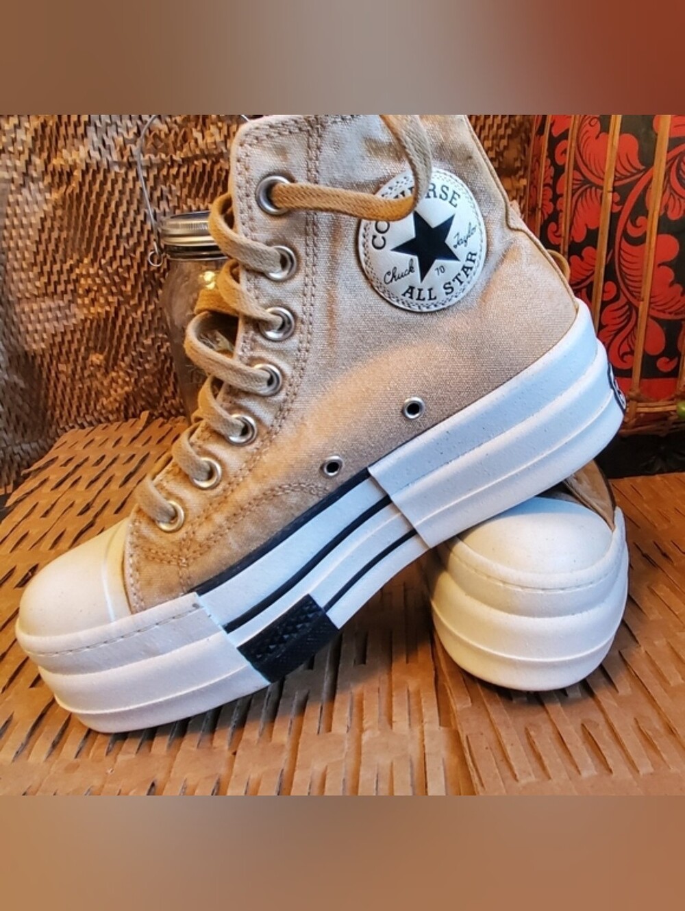 Rare!!! Converse X Chuck 70 DRKSHDW DBL DRKSTAR Overwashed Blonde M7.5W9.5 - Picture 7 of 10